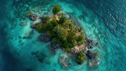 Fototapeta premium Tropical Island Aerial View