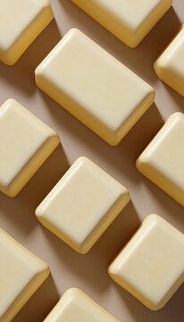 Top-Down View of Butter Packs on Neutral Matte Surface with Softbox Lighting