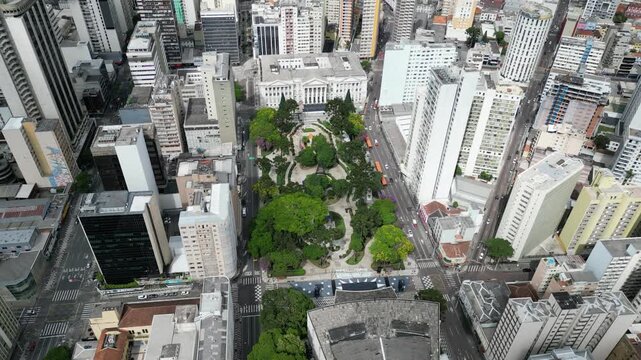 Vis&atilde;o a&eacute;ra da Cidade de Curitiba, Paran&aacute; Brasil