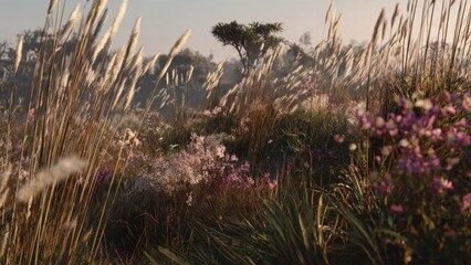Wildflower Meadow at Sunset