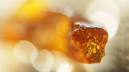 Close-up of Baltic amber stone