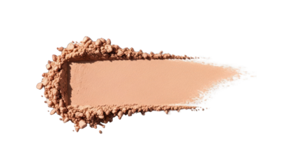 Close-up of a smear of light beige powder against a stark black background