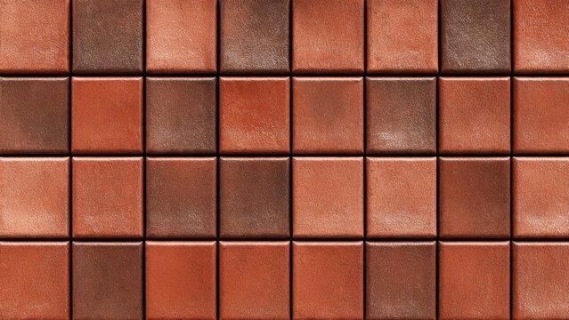 Terracotta and brown paving stone pattern