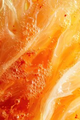 Close-up of spicy fermented vegetables bubbling inside a jar. Probiotic-rich food and artisanal preparation.