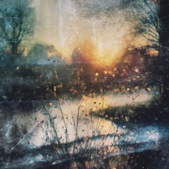 A film image of a mysterious autumn forest.