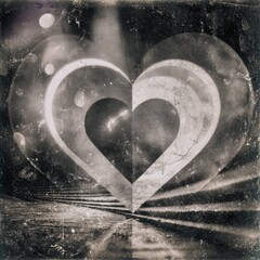 Monochromatic home decor scene with visual noise and crackle. Old-school analogue photography and romantic mood.