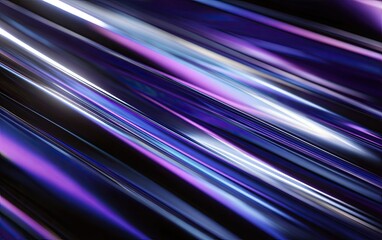 Abstract diagonal lines of shimmering, iridescent purple, pink, and silver light