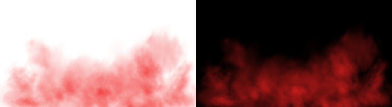 PNG image of&nbsp;Intense bright red vapor mass contrasting with delicate crimson smoke rising from the bottom on transparent background