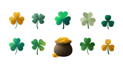 St. Patrick's Day Clovers and Gold
