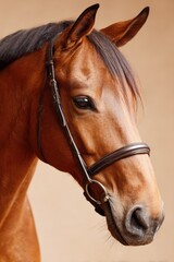 Obraz premium Elegant horse profile in sepia tones