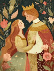 Prince and Princess First Kiss Fairy Tale