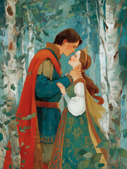 Prince and Princess First Kiss Fairy Tale