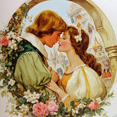 Prince and Princess First Kiss Fairy Tale