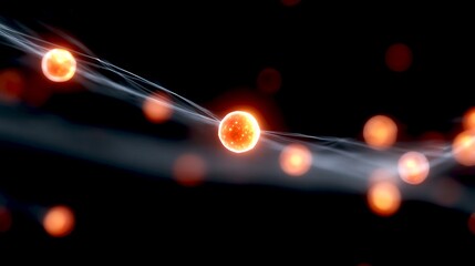 Abstract representation of glowing particles in motion. This image evokes a sense of wonder and exploration in the microscopic world