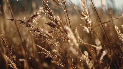 Fototapeta premium Dew Drops on Wheat