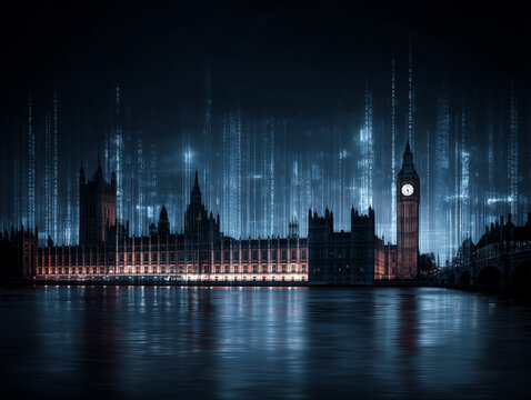 London and UK Government Cybersecurity Illustration