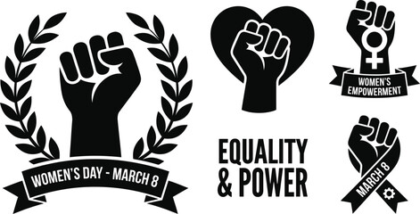 Feminist fist icon symbolizing women's power and social equality