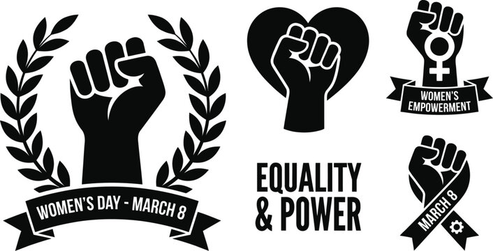 Feminist fist icon symbolizing women's power and social equality