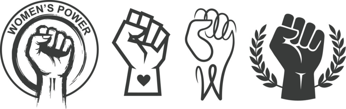 Feminist fist icon symbolizing women's power and social equality