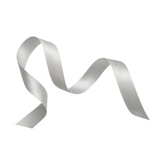 PNG Elegant silver ribbon curl