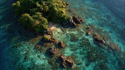 Fototapeta premium Tropical Island Aerial View
