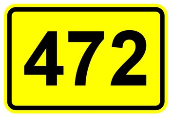 Illustration eines Schildes der Bundesstraße B 472 in Deutschland  © Pixel62