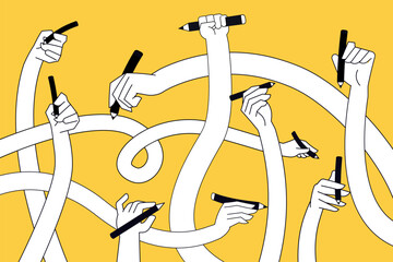 Fototapeta na wymiar Creative banner of graphic design, creativity, education. Vector illustrations for web banner, social media banner, business presentation, marketing material. 