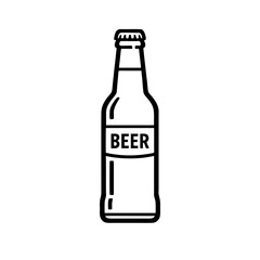 Beer Bottle Icon Minimal Flat Vector Illustration