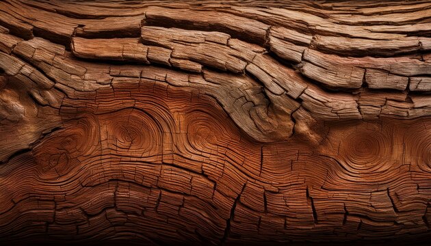 Tree Bark Texture With Rough Brown Wood Surface