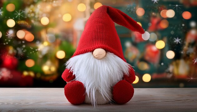 Sitzender Roter Weihnachtswichtel