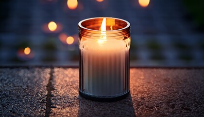The Deep Sadness Is Reflected In The Flame Of A Memorial Candle And Symbolizes The Connection Through Grief