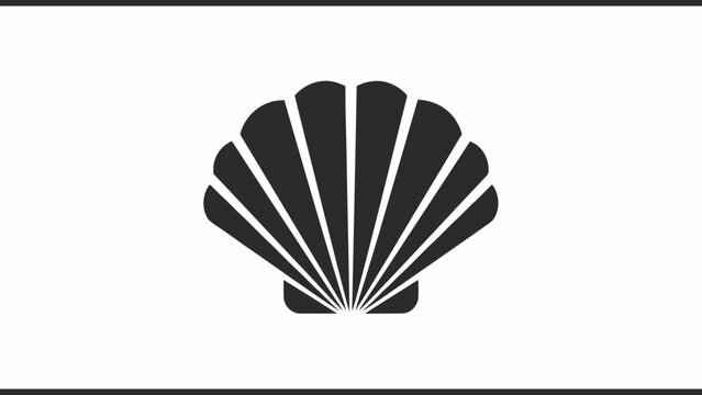 Minimalist scallop seashell vector icon
