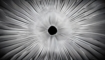 Abstract White And Gray Radial Design With A Central Dark Void Creating A Sense Of Depth And Fragmentation