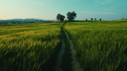 Obraz premium Green Field Path