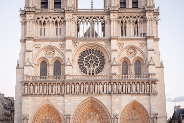 Facade of Notre-Dame Cathedral in Paris 2