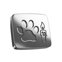 Pet Memorial Paw Print Candle Icon
