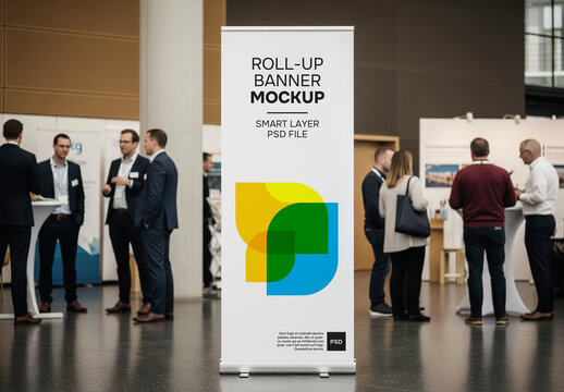 Rollbanner mockup at an event