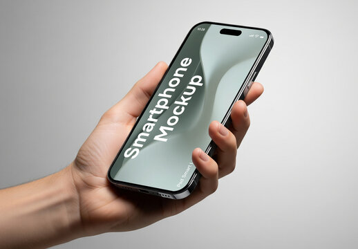Hand holding a smartphone - mockup