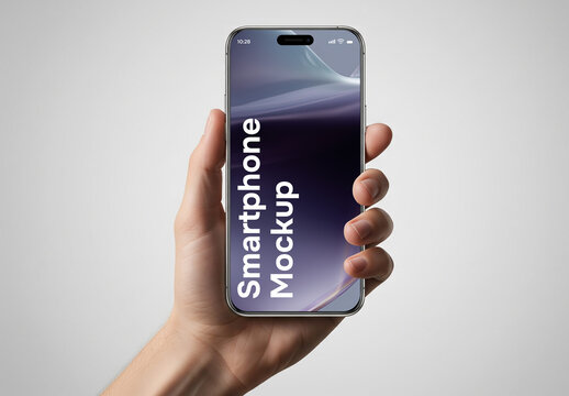 Hand holding a smartphone - mockup