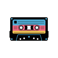 Fototapeta premium A colorful illustration of a cassette tape on a white background