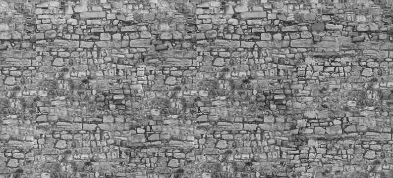 Stone wall and floor flooring background. Texture of old retro aged stonework wall. illustration of a stone wall.pattern backdrop. historical fortress
