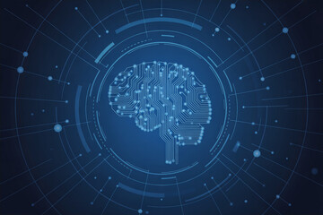 Digital brain technology concept