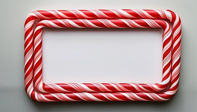 Marco De Baston De Caramelo Rectangular Rojo Y Blanco