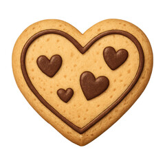 PNG Heart-shaped cookie with chocolate.