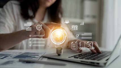 Concept of time management and productivity. Using tools like calendars and checklists to schedule tasks, set goals, and meet project deadlines for business efficiency. Fermion