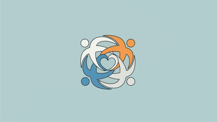 Obraz premium Stylish people forming heart with hands in modern design