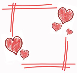 Valentine's Day cards in red tones,a place for text.