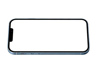 Fototapeta premium a sleek blue smartphone device displayed against a dark backdrop on transparent background high quality professional detailed modern elegant stylish clean