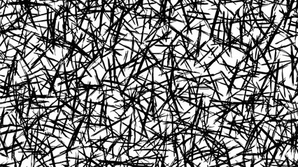 Complex network of intersecting lines forming a chaotic pattern