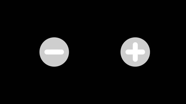 clickable animation buttons for subtraction and addition on an alpha background